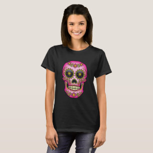 T-shirt Crâne sucre Magenta Floral