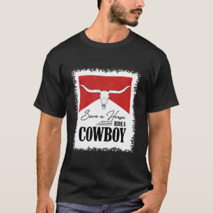 T-shirt Crâne Taureau vintage Lavé Enregistrer Un Cheval R