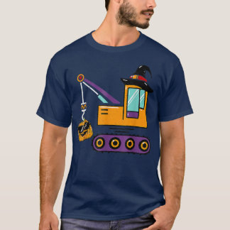 T-shirt Crane Truck Pumpkin Toddler Baby Boys Halloween291