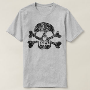 T-shirt Crâne usé et os croisés