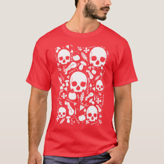 T-shirt Crânes d'automne noir et blanc