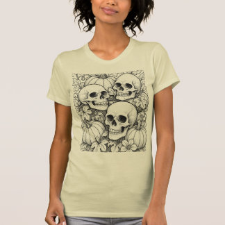 T-shirt crânes et tee citrouille