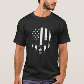 T-shirt crânes pour femmes et hommes USA Amérique drapeau