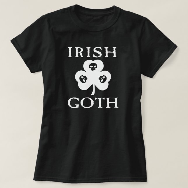 T-shirt Crânes Shamrocks de Goth irlandais (Design devant)