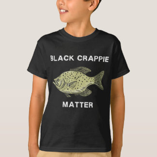 T-shirt Crappie noire matière Crappie pêche Art