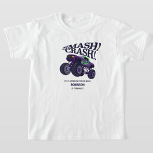 T-shirt Crash Smash - Moderne Purple Monster Camion Annive