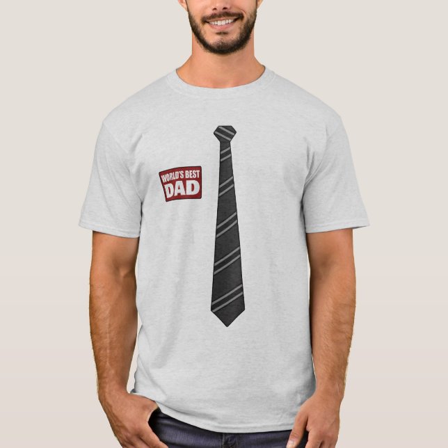 T-shirt Cravate de balise Worlds Best Papa Executive Noir (Devant)