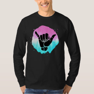 T-shirt Cravate-Dye Shaka main Loose Rainbow Color Surfing