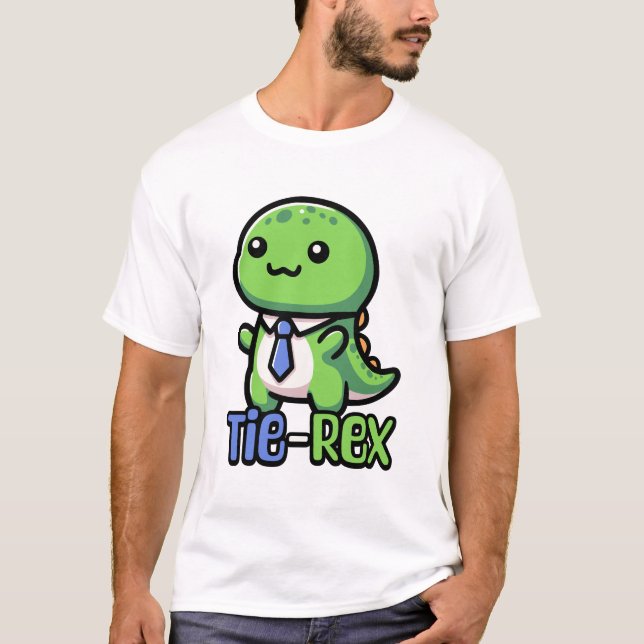 T-shirt Cravate Rex ! Cravate mignonne portant un jeu de d (Devant)