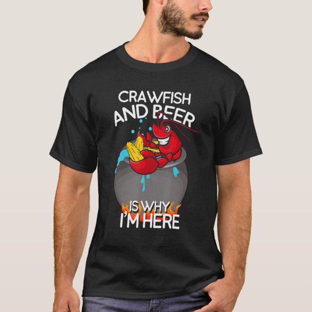 T-shirt Crawfish and Bee Is Why I m Here Cookout (Devant)