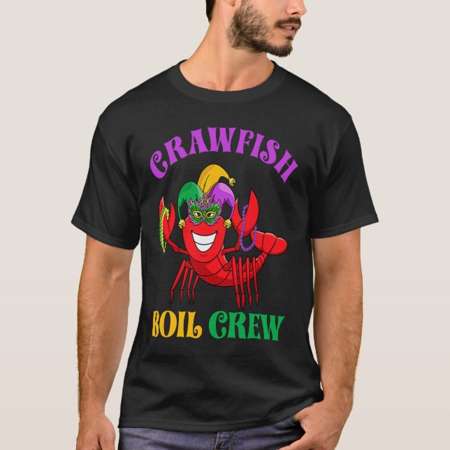 T-shirt Crawfish Boil Crew  Mardi Gras Carnival New Orlean (Devant)