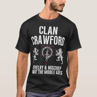 T-shirt Crawford Clan Nom Écossais Armoiries Tartan Fa