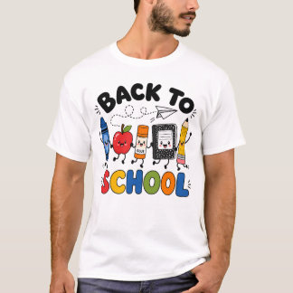 T-shirt Crayon Apple Pencil Cahier Retour à l'école
