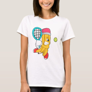 T-shirt Crayon au tennis avec raquette de tennis