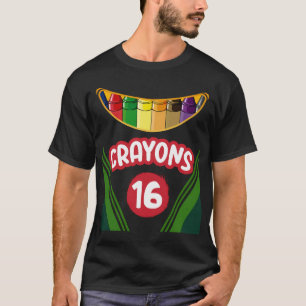T-shirt Crayon Box Fun Enseignant Étudiant Crayon Squad Ha