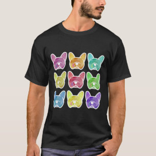 T-shirt Crayon Box Watercolor French Bulldogs Frenchine In