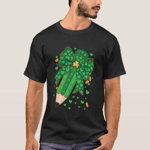 T-shirt Crayon de la Saint-Patrick avec nœud et trèfles De