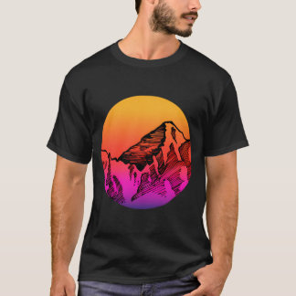 T-shirt Crayon de soleil de montagne Silhouette Art