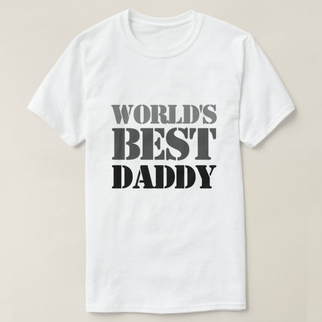 T-shirt Crayon Gray Black Gradient World's Best Daddy (Design devant)