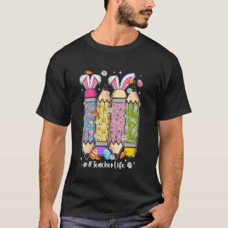 T-shirt Crayon Groovy Vie de Prof Mignonne Avec Oreilles d
