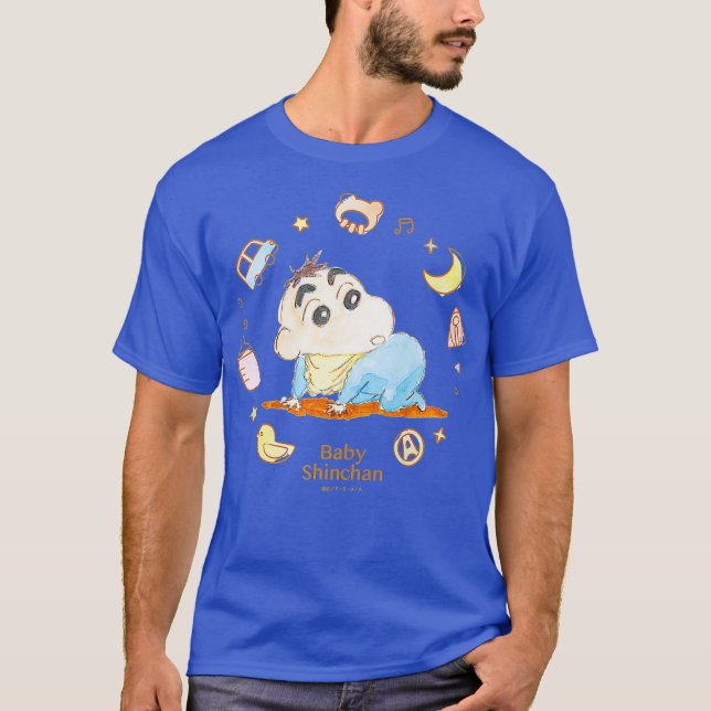 T-shirt Crayon Shin-chan Baby Shin-chan crawling Premium (Devant)