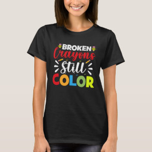 T-shirt Crayons cassés Couleur encore 100e jour de l'école
