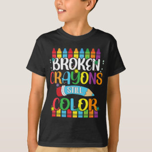 T-shirt Crayons Colorent Encore la Sensibilisation à la Sa