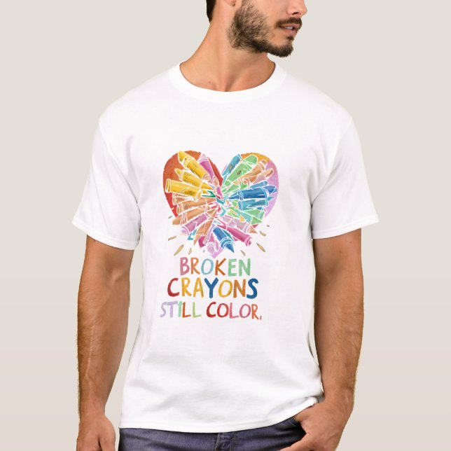 T-shirt Crayons Toujours Couleur Mentale (Devant)