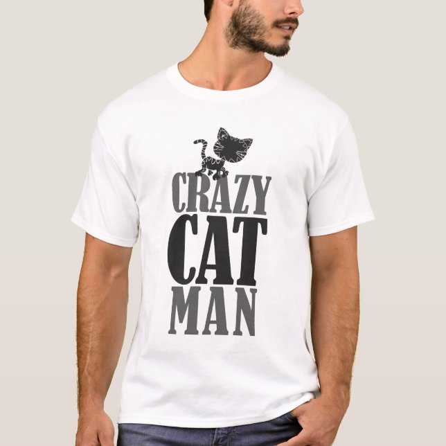 T-shirt Crazy Cat Man (Devant)