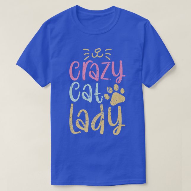 T-shirt Crazy Chat Lady Funny Kitten Amoureux des chats Vi (Design devant)