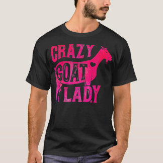 T-shirt Crazy Chèvre Lady Drôle Filles Femmes Fermière