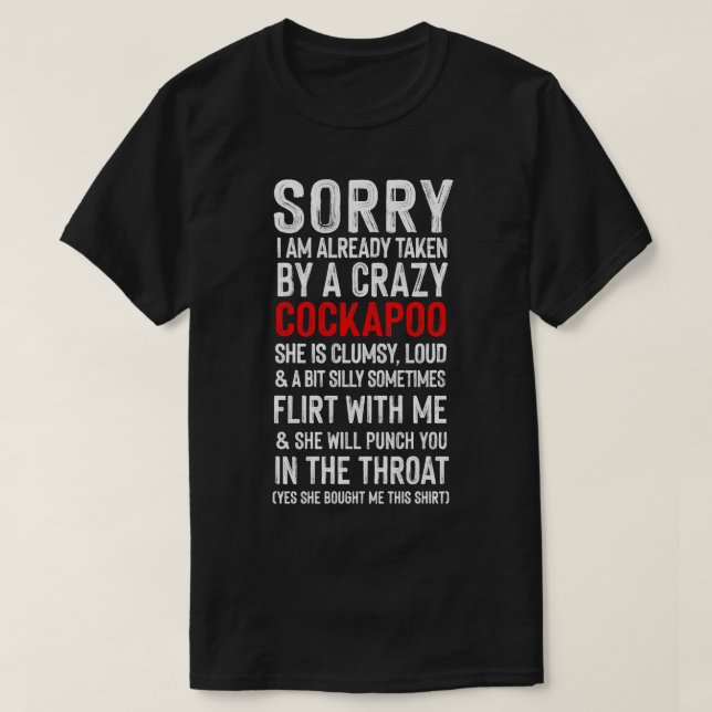 T-shirt Crazy Cockapoo Humour de mème (Design devant)