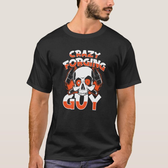 T-shirt Crazy Forge Guy Anvil Hobby Legend Forge Noir (Devant)