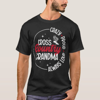 T-shirt Crazy Proud Cross Country Grandma Xc Grandmother