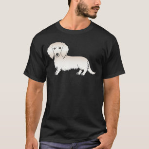 T-shirt Cream Long Cheveux Dachshund mignon chien de dessi