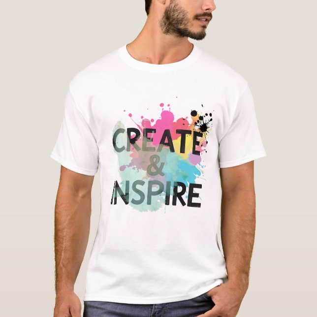 T-shirt Create & Inspire Splash – Artistic Motivation Shir (Devant)