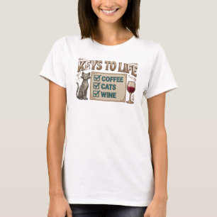 T-shirt Créatif Rose CAFÉ PUIS VIN Conception Graphique