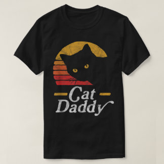 T-shirt Création de chat papa rétro chat noir