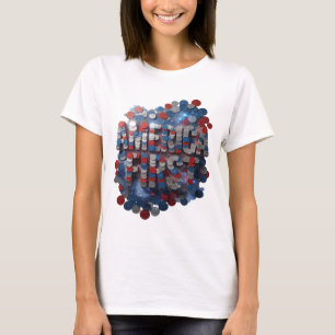 T-shirt Création de slogan argenté à la mode AMÉRIQUE D'AB
