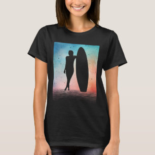 T-shirt Création de surf vintage drôle pour fille de surf