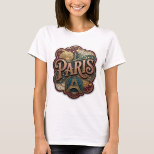 T-shirt Création de texte 3D rose stylé PARIS