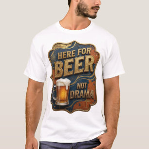 T-shirt Création de texte artistique 3D drôle ICI POUR LA