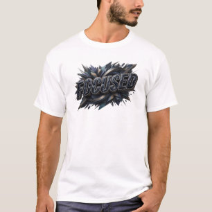 T-shirt Création de texte FOCUSED Navy Iconique