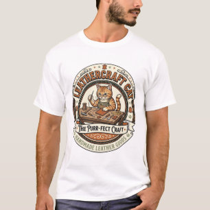 T-shirt Création en cuir Chat Création en cuir Chat Vintag