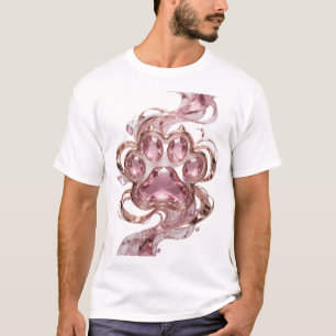T-shirt Création graphique de patte d'animal en argent pro