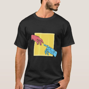 T-shirt Création peinture parodie doigts robotiques