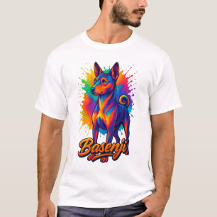 T-shirt Création Pop Art vibrante de Basenji