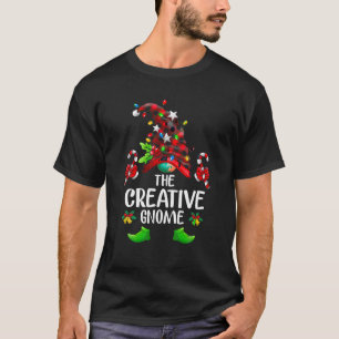 T-shirt Creative Gnome Buffalo Plaid Famille Correspondant