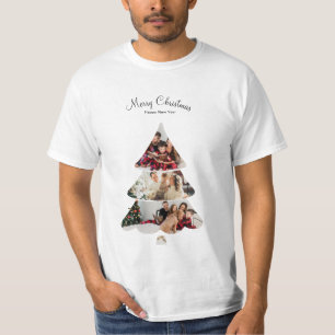T-shirt Creative Modern Christmas Tree Photo Collage
