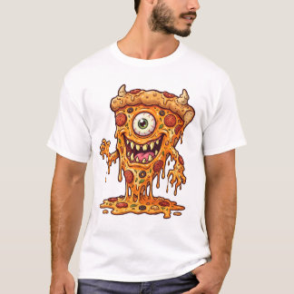 T-shirt Créature de pizza en fondant Illustration de masco